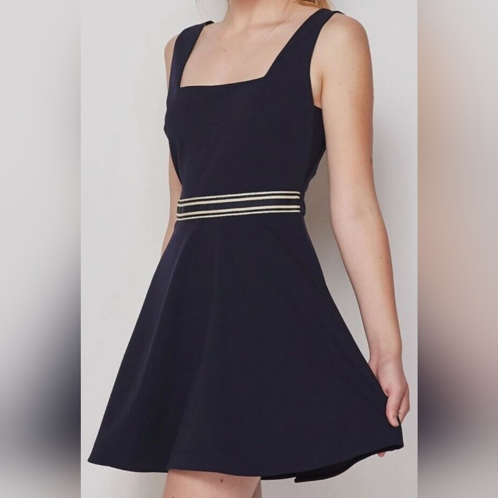 Teeze Me Juniors Sleeveless Striped Mini Navy Blue Dress Size Junior 13